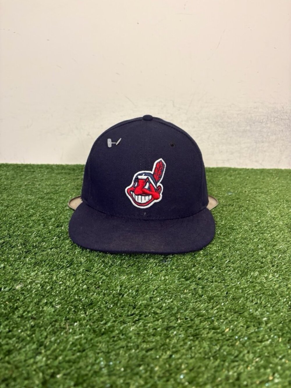Cleveland Indians hat cap fitted 7 1/2 blue new erai 59fifty chief waho away men